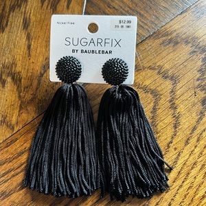 Sugarfix Black Tassel Earrings